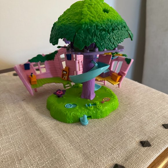 Vintage 2000 Polly Pocket Jungle Pets Trees House - Picture 2 of 4